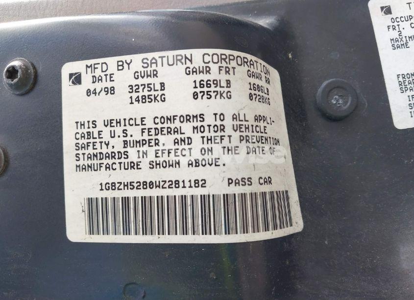 Photo 9 of 1998 Saturn Sl1 N/A (VIN 1G8ZH5280WZ281182)