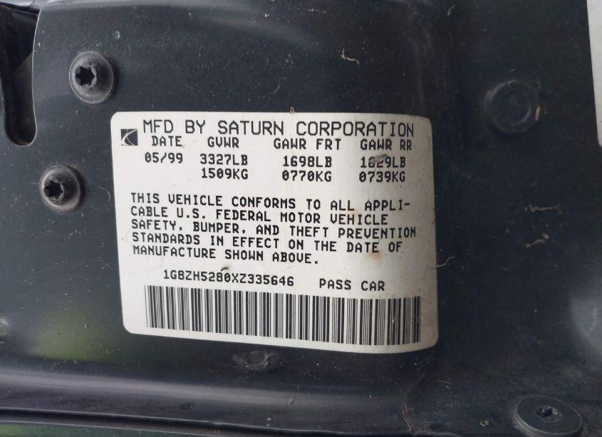 Photo 9 of 1999 Saturn Sl1 N/A (VIN 1G8ZH5280XZ335646)