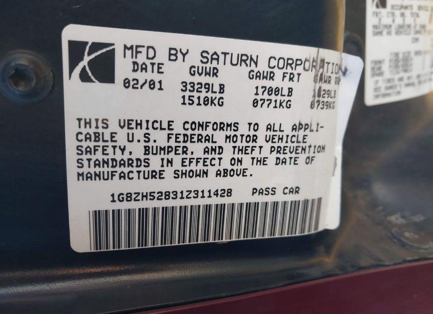 Photo 9 of 2001 Saturn Sl1 N/A (VIN 1G8ZH52831Z311428)