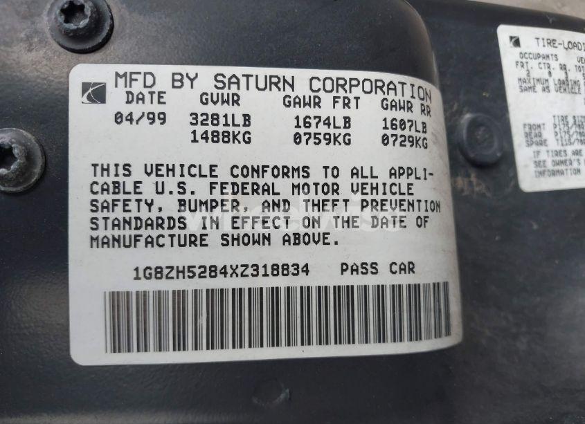 Photo 9 of 1999 Saturn Sl1 N/A (VIN 1G8ZH5284XZ318834)