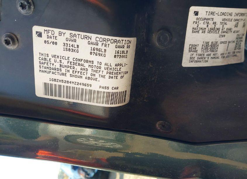 Photo 9 of 2000 Saturn Sl1 N/A (VIN 1G8ZH5284YZ249659)