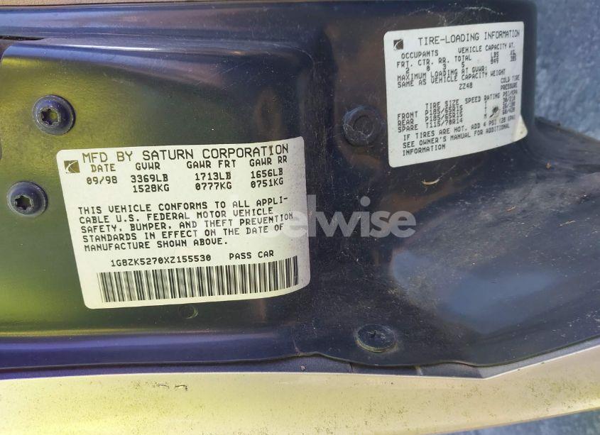 Photo 9 of 1999 Saturn Sl2 N/A (VIN 1G8ZK5270XZ155530)