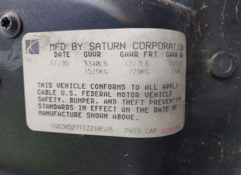 Photo 9 of 1996 Saturn Sl2 N/A (VIN 1G8ZK5271TZ210528)