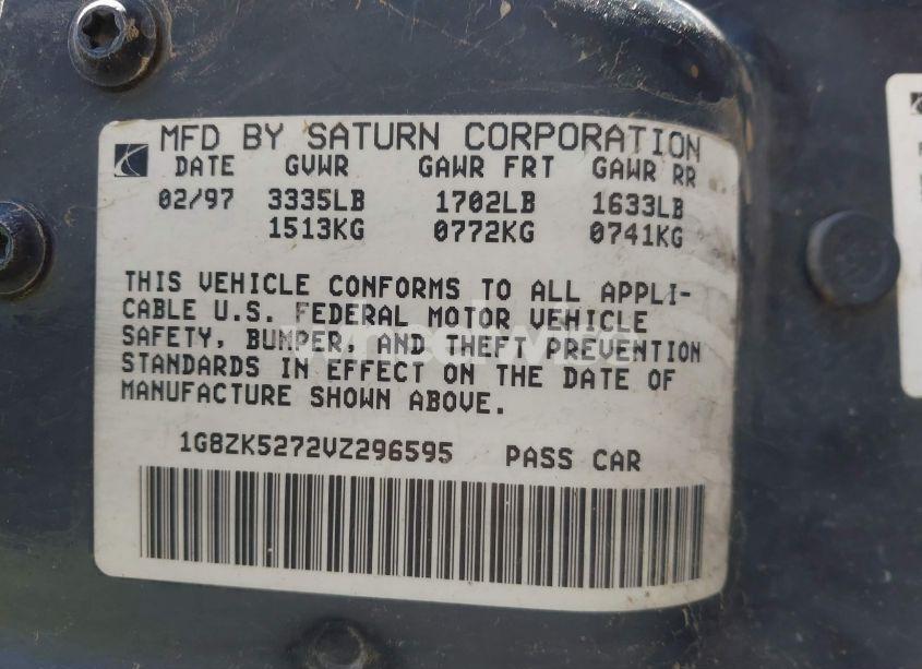 Photo 9 of 1997 Saturn Sl SL2 (VIN 1G8ZK5272VZ296595)