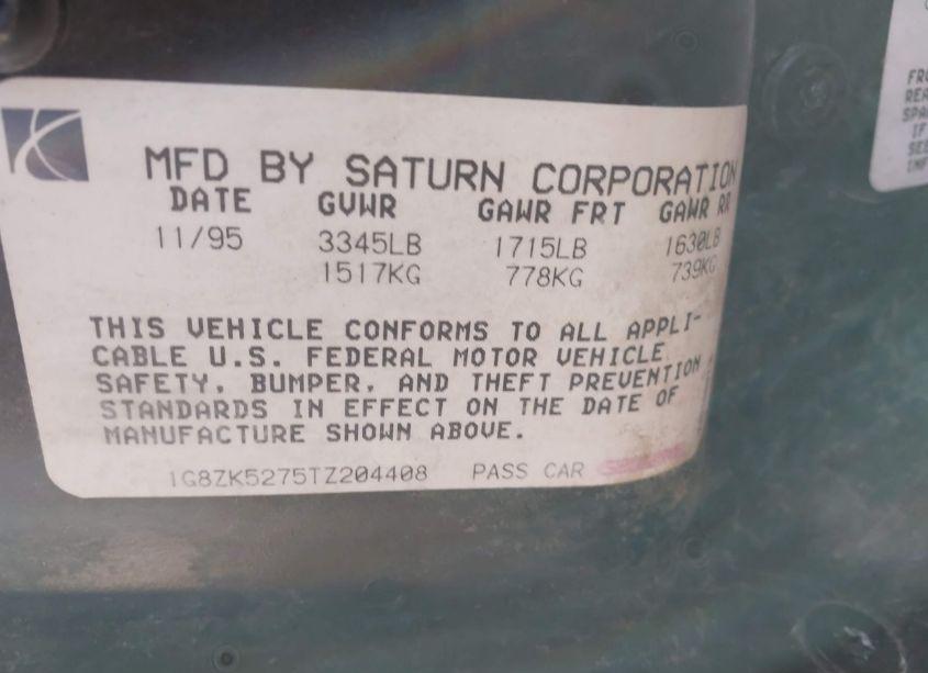 Photo 9 of 1996 Saturn Sl2 N/A (VIN 1G8ZK5275TZ204408)