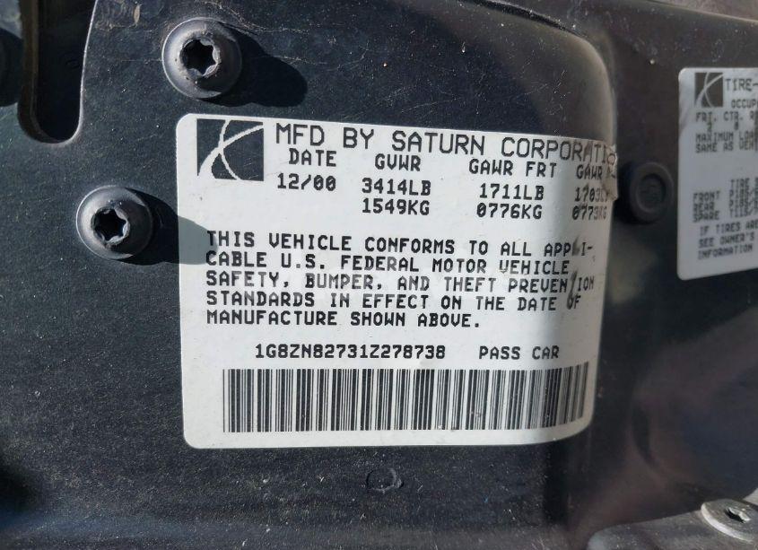 Photo 9 of 2001 Saturn Sw2 N/A (VIN 1G8ZN82731Z278738)