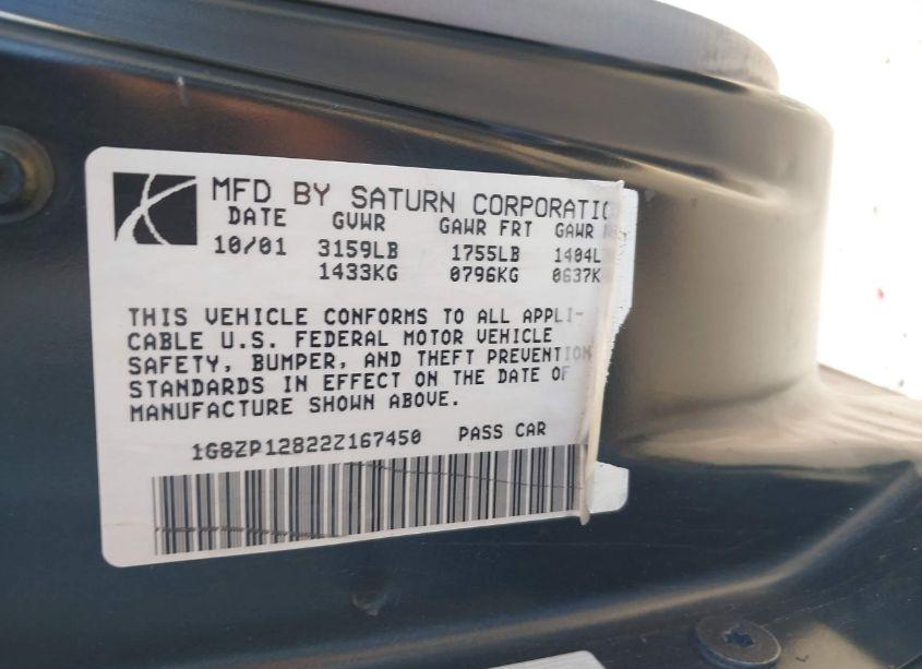 Photo 9 of 2002 Saturn S-series SC1 (VIN 1G8ZP12822Z167450)