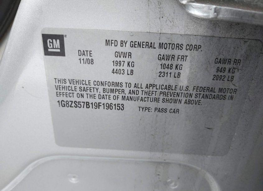 Photo 9 of 2009 Saturn Aura XE (VIN 1G8ZS57B19F196153)