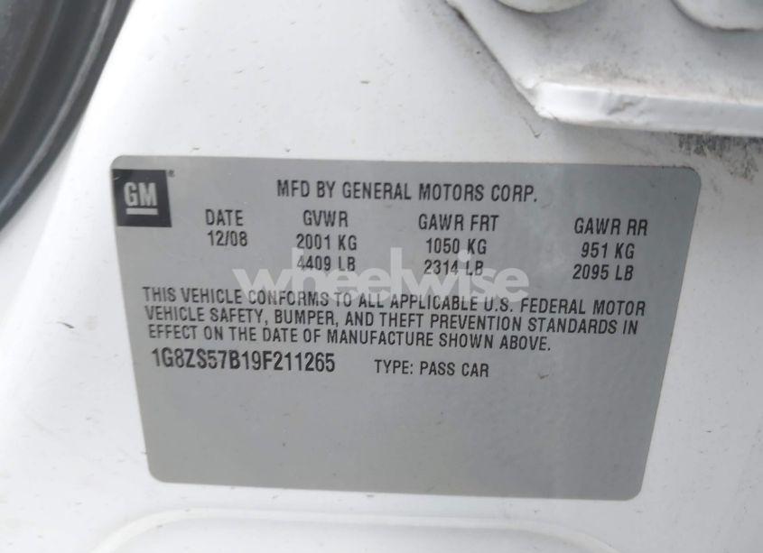 Photo 9 of 2009 Saturn Aura XE (VIN 1G8ZS57B19F211265)