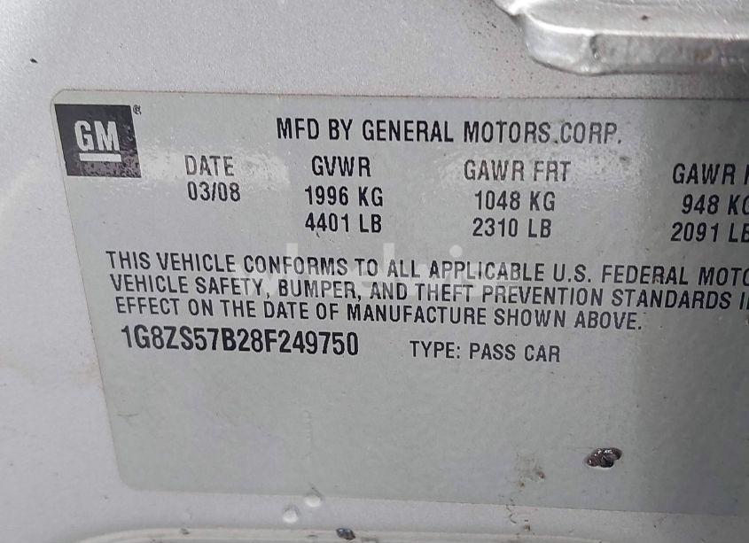 Photo 9 of 2008 Saturn Aura XE (VIN 1G8ZS57B28F249750)