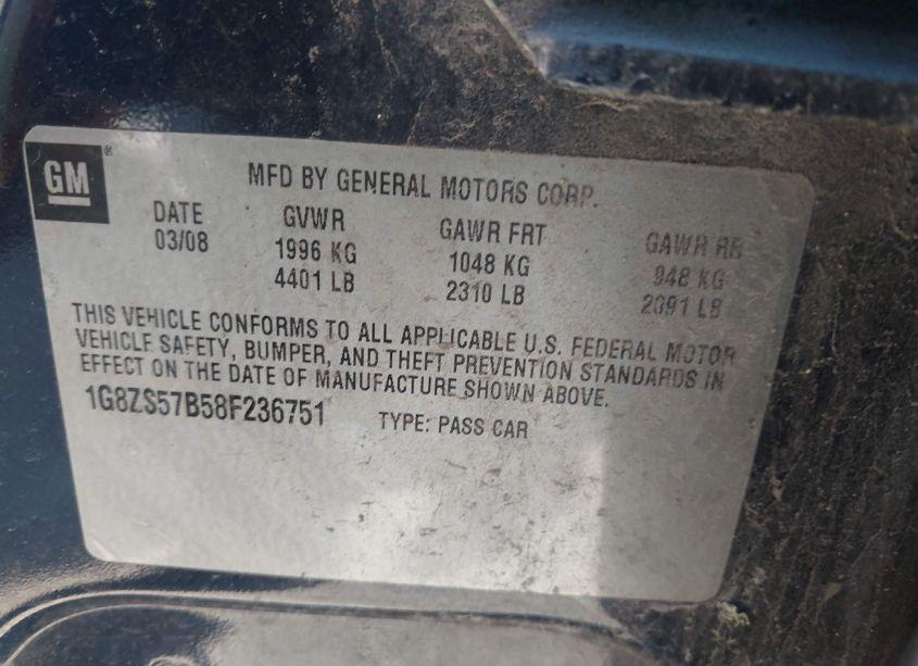 Photo 9 of 2008 Saturn Aura XE (VIN 1G8ZS57B58F236751)