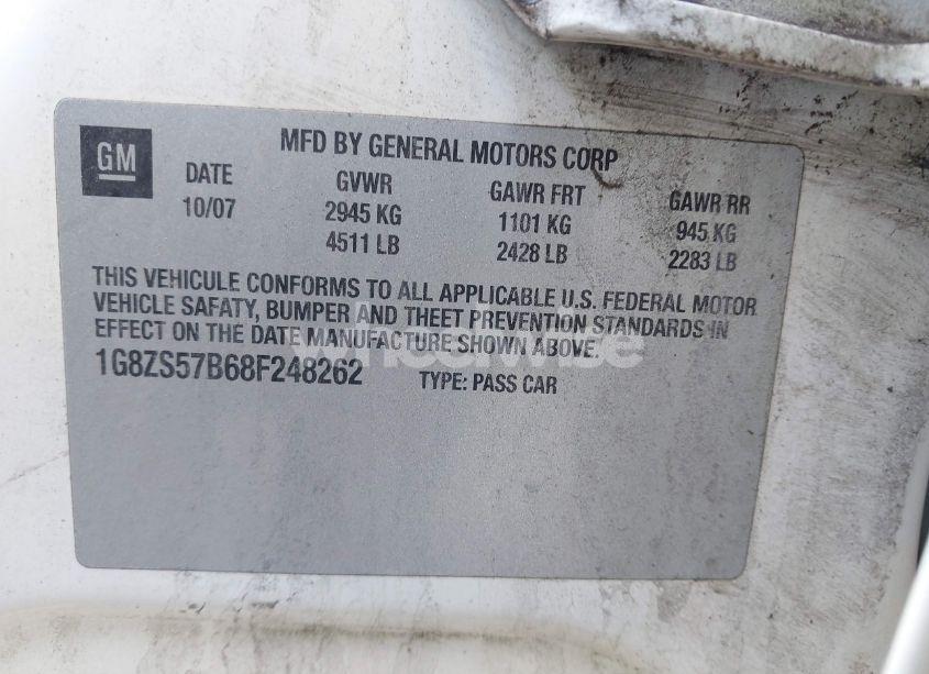 Photo 9 of 2008 Saturn Aura XE (VIN 1G8ZS57B68F248262)