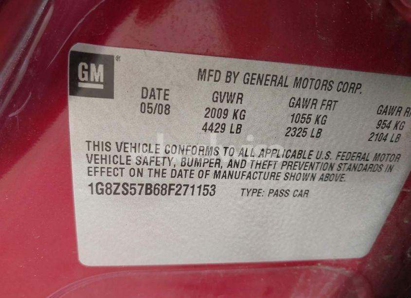 Photo 9 of 2008 Saturn Aura XE (VIN 1G8ZS57B68F271153)