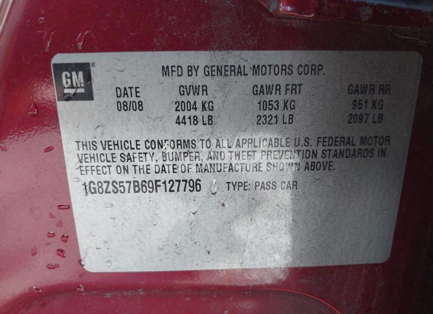 Photo 9 of 2009 Saturn Aura XE (VIN 1G8ZS57B69F127796)