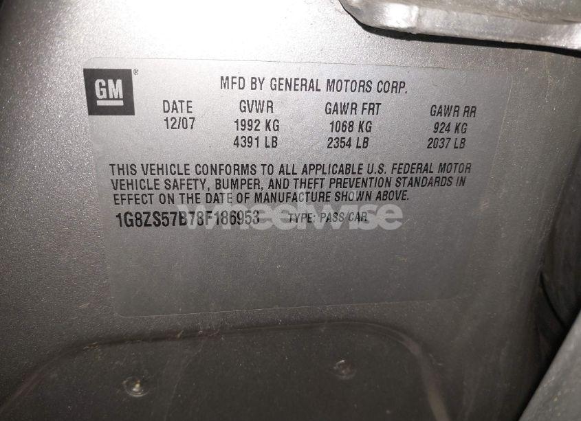 Photo 9 of 2008 Saturn Aura XE (VIN 1G8ZS57B78F186953)