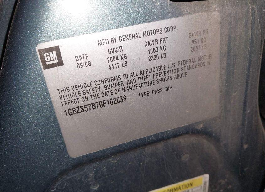 Photo 9 of 2009 Saturn Aura XE (VIN 1G8ZS57B79F162038)