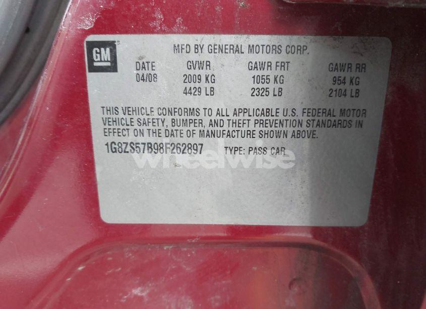 Photo 9 of 2008 Saturn Aura XE (VIN 1G8ZS57B98F262897)