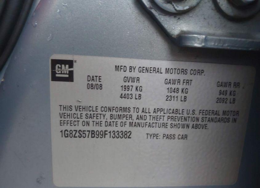 Photo 9 of 2009 Saturn Aura XE (VIN 1G8ZS57B99F133382)