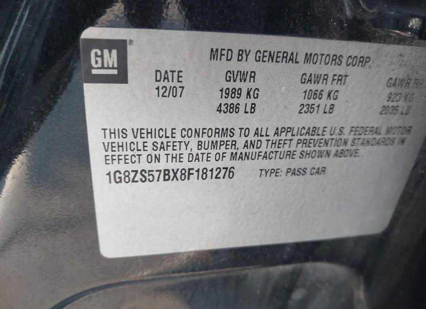 Photo 9 of 2008 Saturn Aura XE (VIN 1G8ZS57BX8F181276)