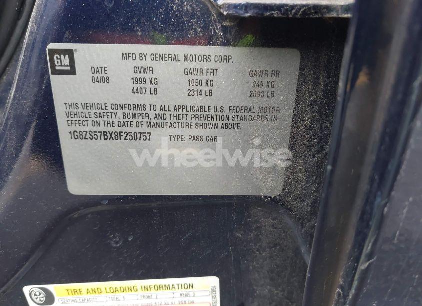 Photo 9 of 2008 Saturn Aura XE (VIN 1G8ZS57BX8F250757)