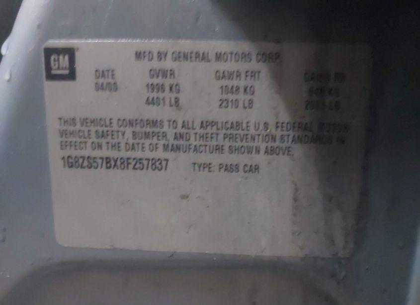 Photo 9 of 2008 Saturn Aura XE (VIN 1G8ZS57BX8F257837)