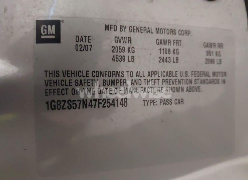 Photo 9 of 2007 Saturn Aura XE (VIN 1G8ZS57N47F254148)