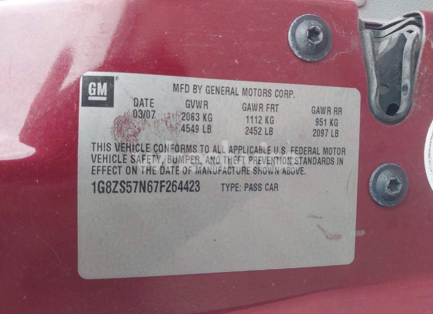 Photo 9 of 2007 Saturn Aura XE (VIN 1G8ZS57N67F264423)