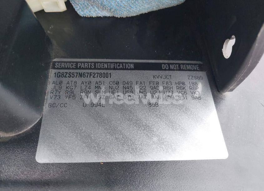 Photo 9 of 2007 Saturn Aura XE (VIN 1G8ZS57N67F278001)