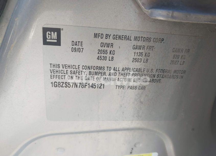 Photo 9 of 2008 Saturn Aura XE (VIN 1G8ZS57N78F145121)