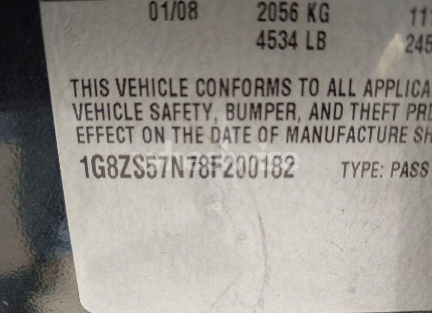 Photo 9 of 2008 Saturn Aura XE (VIN 1G8ZS57N78F200182)