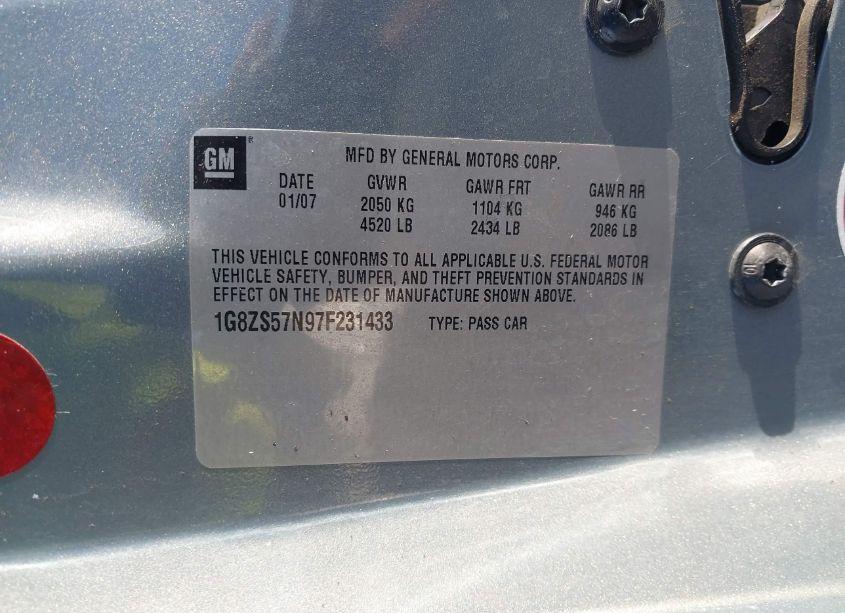 Photo 9 of 2007 Saturn Aura XE (VIN 1G8ZS57N97F231433)