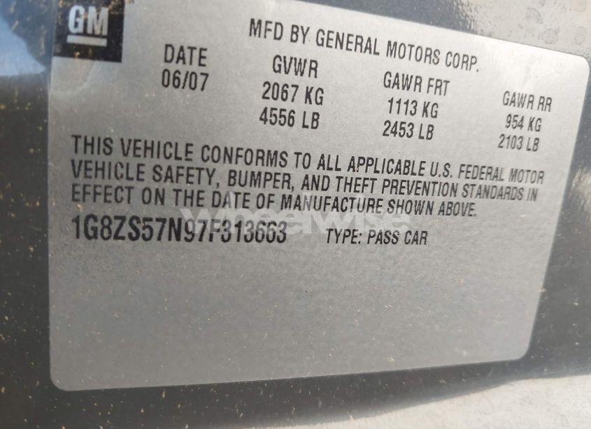 Photo 9 of 2007 Saturn Aura XE (VIN 1G8ZS57N97F313663)