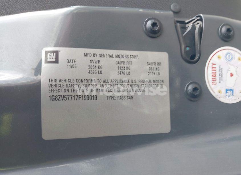 Photo 9 of 2007 Saturn Aura XR (VIN 1G8ZV57717F199019)