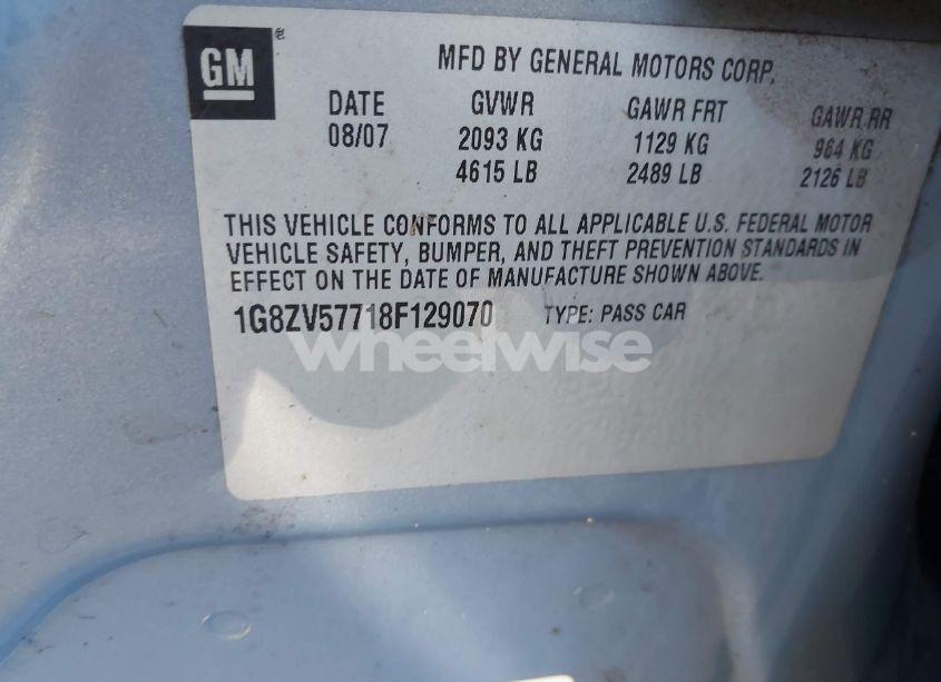 Photo 9 of 2008 Saturn Aura XR (VIN 1G8ZV57718F129070)