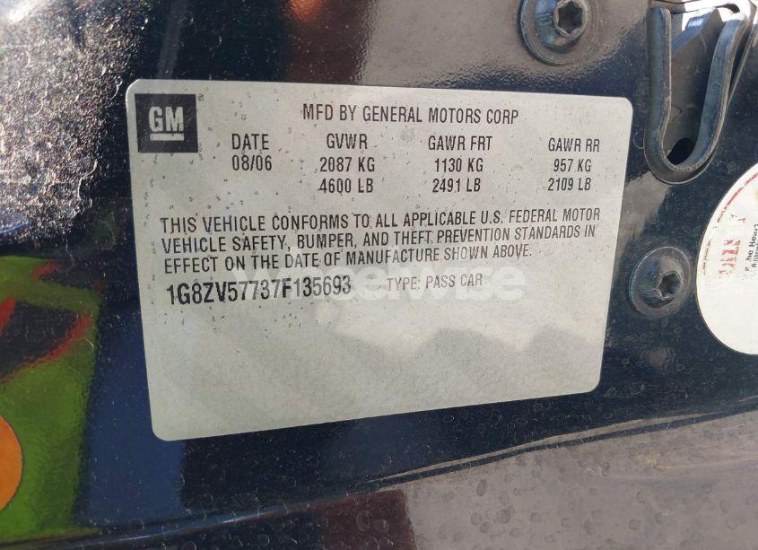 Photo 9 of 2007 Saturn Aura XR (VIN 1G8ZV57737F135693)