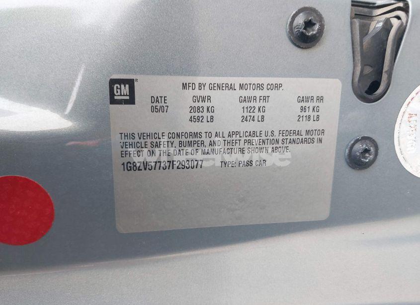 Photo 9 of 2007 Saturn Aura XR (VIN 1G8ZV57737F293077)