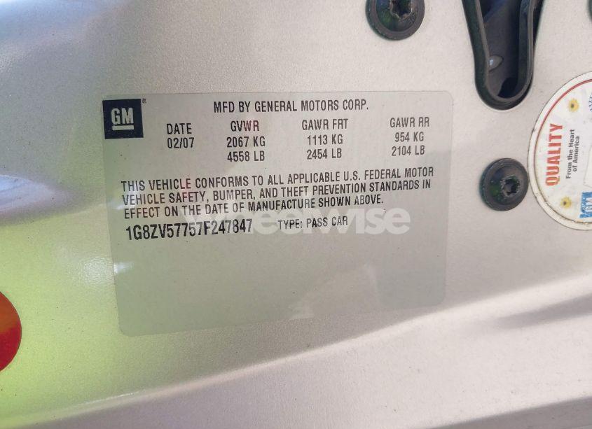 Photo 9 of 2007 Saturn Aura XR (VIN 1G8ZV57757F247847)