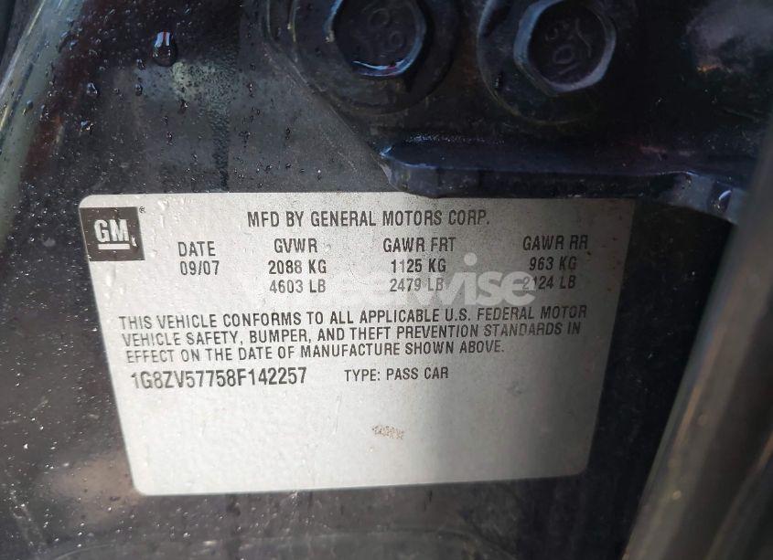 Photo 9 of 2008 Saturn Aura XR (VIN 1G8ZV57758F142257)