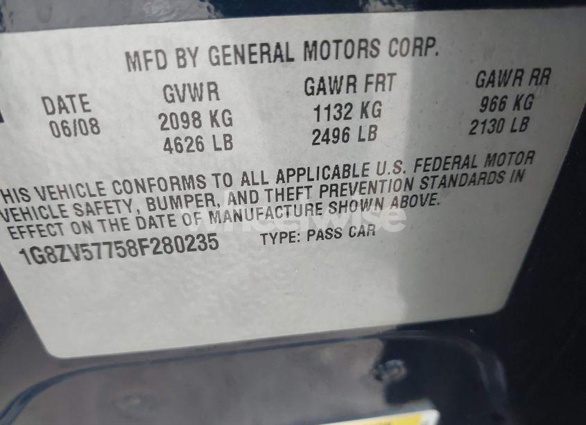 Photo 9 of 2008 Saturn Aura XR (VIN 1G8ZV57758F280235)