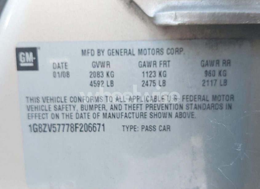 Photo 9 of 2008 Saturn Aura XR (VIN 1G8ZV57778F206671)