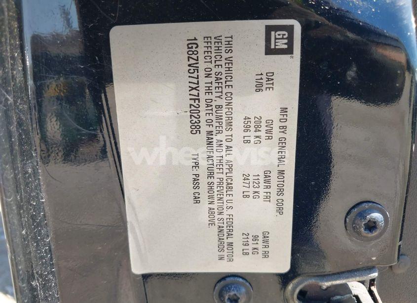 Photo 9 of 2007 Saturn Aura XR (VIN 1G8ZV577X7F202385)