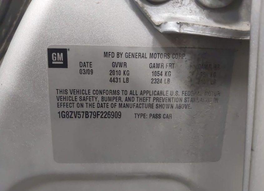 Photo 9 of 2009 Saturn Aura XR (VIN 1G8ZV57B79F226909)