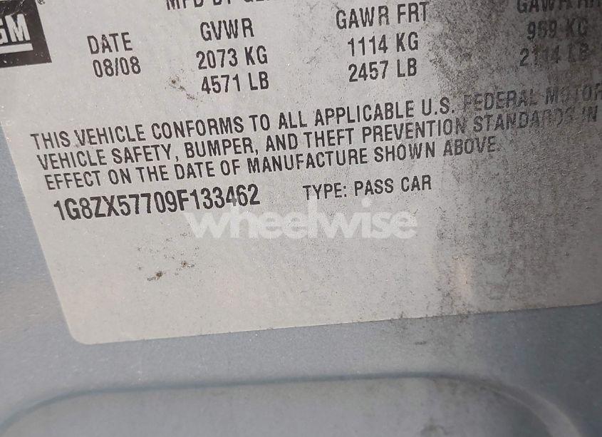 Photo 9 of 2009 Saturn Aura XR (VIN 1G8ZX57709F133462)