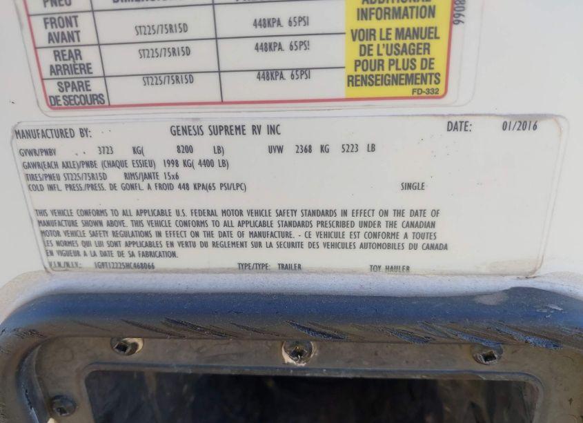 Photo 9 of 2017 Genesis Supreme N/A (VIN 1G9T12225HC468066)