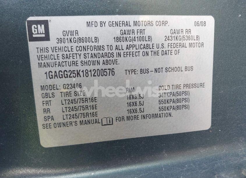 Photo 9 of 2008 Chevrolet Express LS (VIN 1GAGG25K181200576)