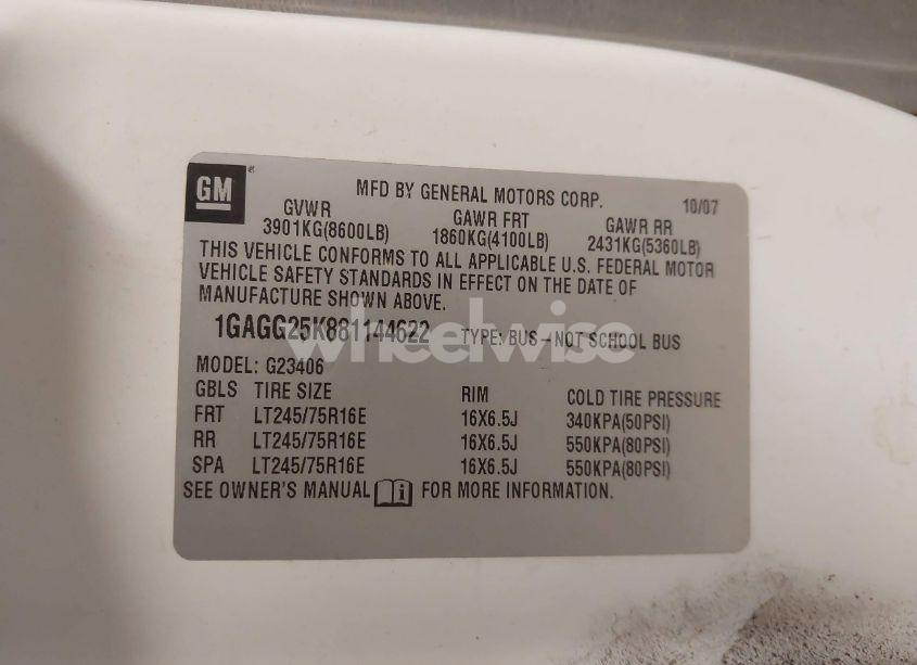 Photo 9 of 2008 Chevrolet Express LS (VIN 1GAGG25K881144622)