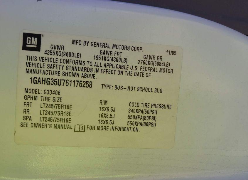 Photo 9 of 2006 Chevrolet Express LS (VIN 1GAHG35U761176258)