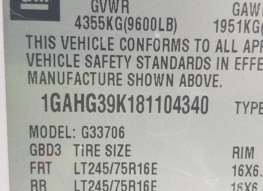 Photo 9 of 2008 Chevrolet Express LS (VIN 1GAHG39K181104340)