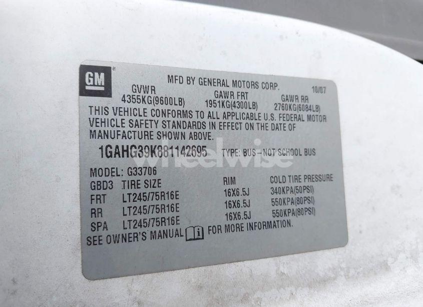 Photo 9 of 2008 Chevrolet Express LS (VIN 1GAHG39K881142695)