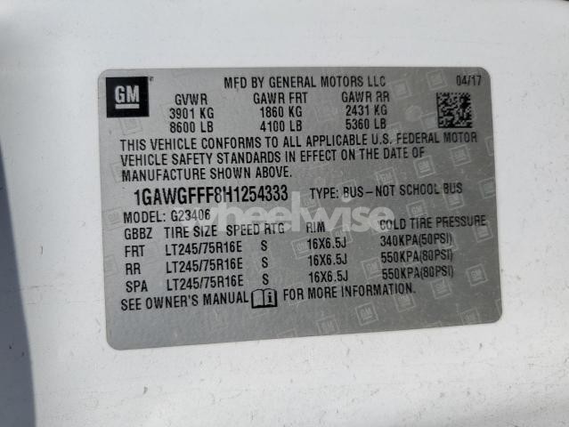 Photo 5 of 2017 CHEVROLET EXPRESS G2500 LT N/A (VIN 1GAWGFFF8H1254333)